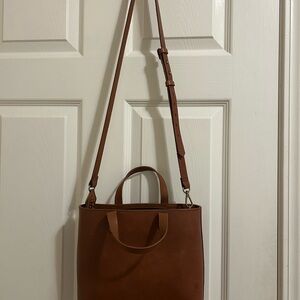 Madewell Zip-Top Medium Transport leather tote